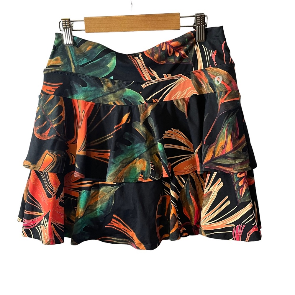 DonaJo JoJo Tropical Print Tennis Skirt Skort Size 2